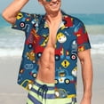 thumbnail image 5 of Lsque Vehicles Cartoon with Funny Drivers pattern Hawaiian Shirt for Men, Unisex Summer Beach Casual Short Sleeve Button Down Shirts-Small, 5 of 9