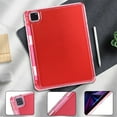 thumbnail image 3 of Allytechgroup Clear Case for iPad 11-inch(A16) 2025/ iPad 10th Generation 10.9 Inch 2022, [Built-in Pencil Holder] Anti Yellowing Slim Shockproof Protective Cover for Women Men, Red, 3 of 7