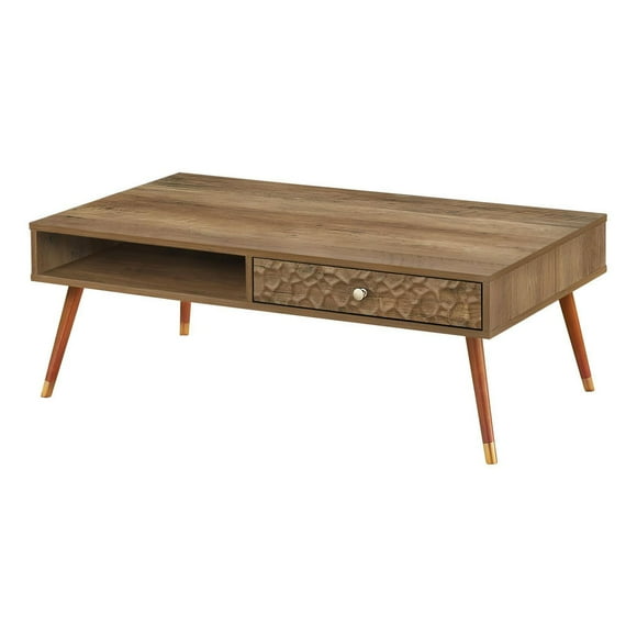 Monarch Specialties Coffee Table, Accent, Cocktail, Rectangular, Storage, Living Room, 44"l, Wood, Laminate, Walnut, Mid Century