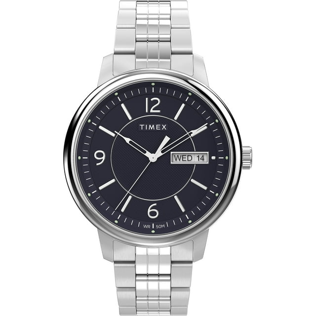 Reloj Timex Chicago para hombre, pulsera de acero inoxidable de 45 mm