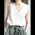 thumbnail image 2 of Camisetas de Tirantes de Verano con Cuello en V para Mujer, Informales, de Algodón y , Sin Mangas, Cómodas y Transpirables. L, 2 of 3