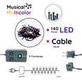 thumbnail image 2 of Serie de Luces La Merced  Decorativa Navideña Luz Led Multicolor Musical 140 Focos 8 Funciones Cable Verde 6 m, 2 of 6