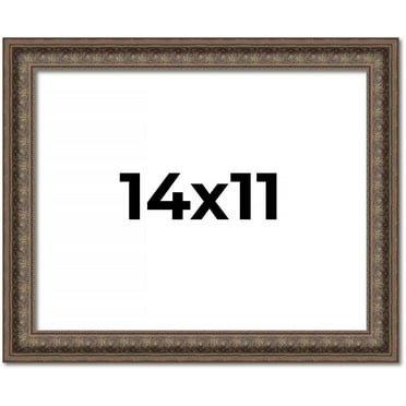 14x11 Ornate Brown Real Wood Picture Frame Width 1.5 Inches | Interior Frame Depth 0.5 Inches |
