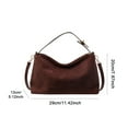 thumbnail image 2 of Yucurem Women Suede Shoulder Bag Adjustable Strap Hobo Purse Zipper Handbag (Coffee) Fashion shoulder bag (Coffee), 2 of 10