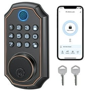 Fingerprint Door Lock, Keyless Entry Door Lock with APP Control, Smart Locks for Front Door, Deadbolt Lock with 50 User, Auto Lock, IP 66 Waterproof, Easy Installation
