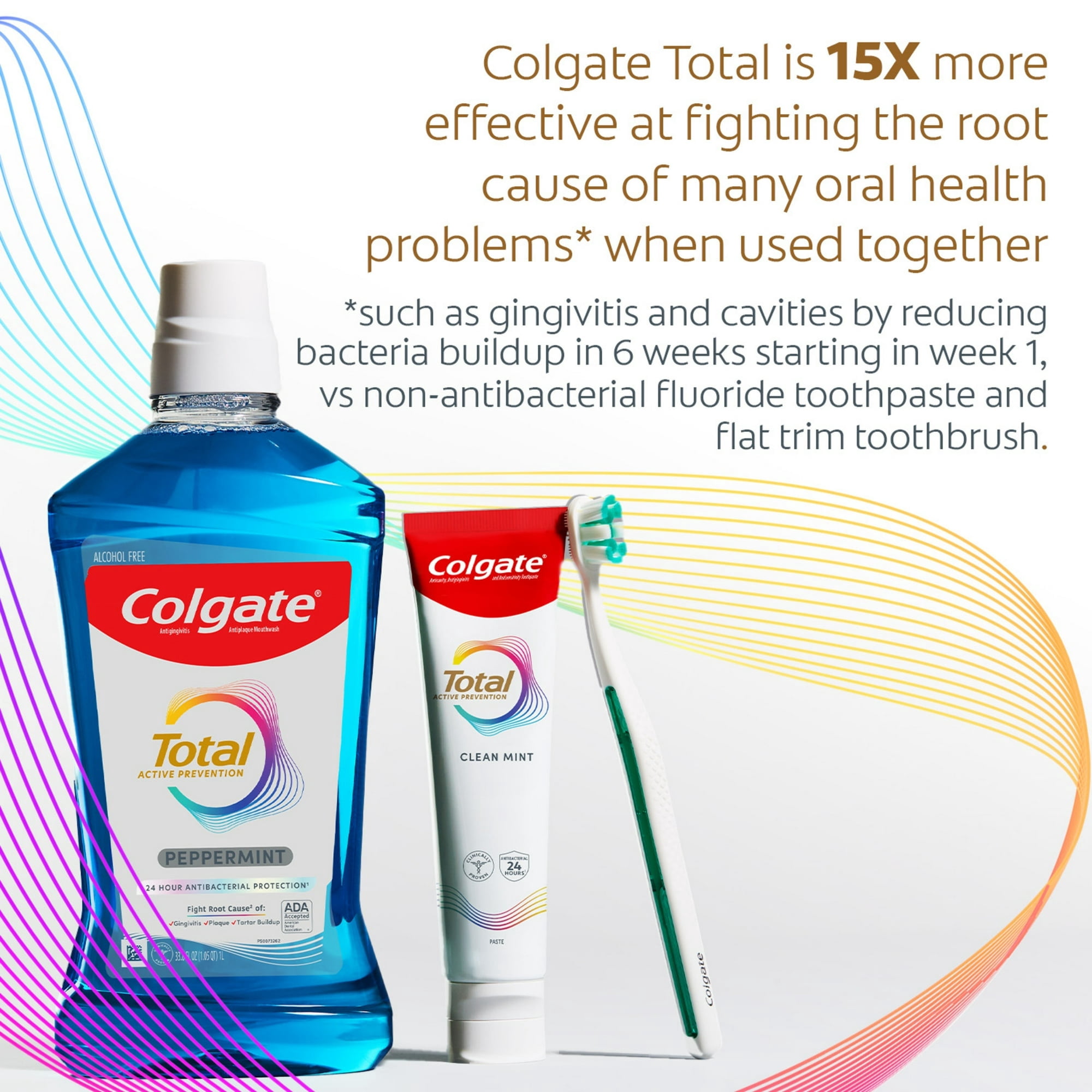 Colgate Total Active Prevention Clean Mint Toothpaste, 5.1 oz - 6 Pack