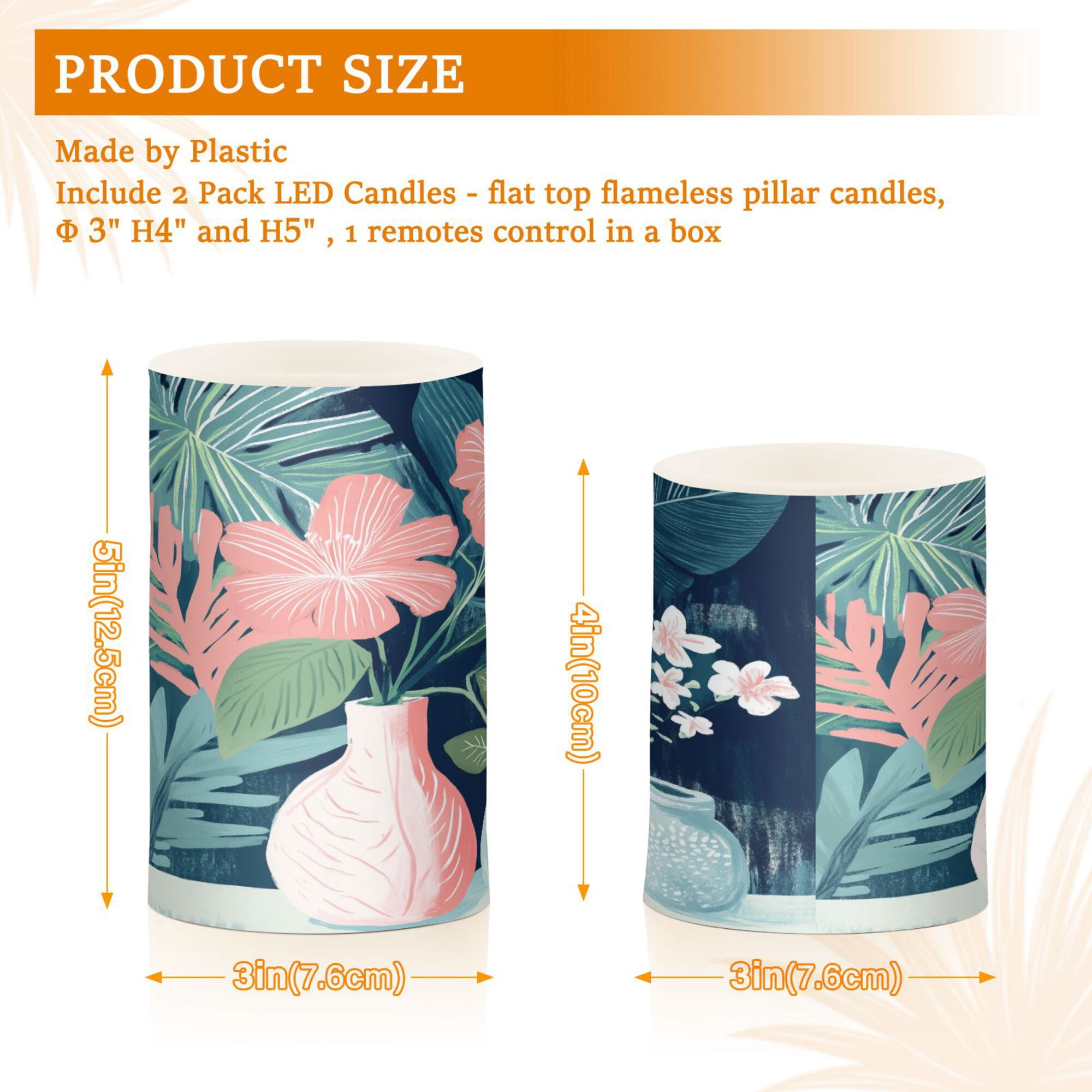 Yayeee Flameless Candles with Remote Flickering Battery Operated Multi Color Changing, Pink Flowers
