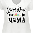 thumbnail image 4 of Inktastic Great Dane Mama with Flowers and Arrow Women's Plus Size V-Neck T-Shirt, 4 of 5