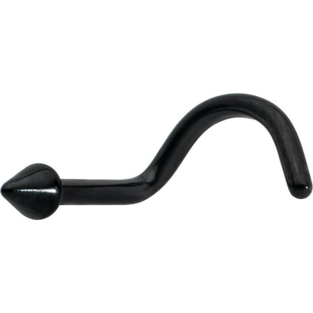 Body Candy Womens 18G ASTM F-136 Titanium Black Nose Screw Nose Ring Cone End Mens Nose Stud Body Piercing Jewelry 1/4"