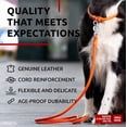 thumbnail image 3 of Glamour Rolled Leather Dog Leash for Small Medium and Large Dogs | Heavy Duty Strong Leather Puppy Leash for Outdoor Walking Running Training | Strong Dog Leashes for Large Breed Dogs - Orange, 3 of 6