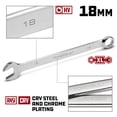 thumbnail image 2 of Powerbuilt 18 MM Fully Polished Long Pattern Metric Combination Wrench - 640453, 2 of 6