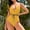 Yellow, variant on Hvot&aat Women Bikini Sets One Piece Plunge Skinny Straps Swimsuit Criss Cross Tie Knot Front Bathing Suit Cheeky Drawstring Swimwear
