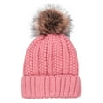 thumbnail image 5 of Dyfzdhu Fashion Women Warm Solid Thicken Wool Hat Stripe Knit Windproof Cap Pink, 5 of 9