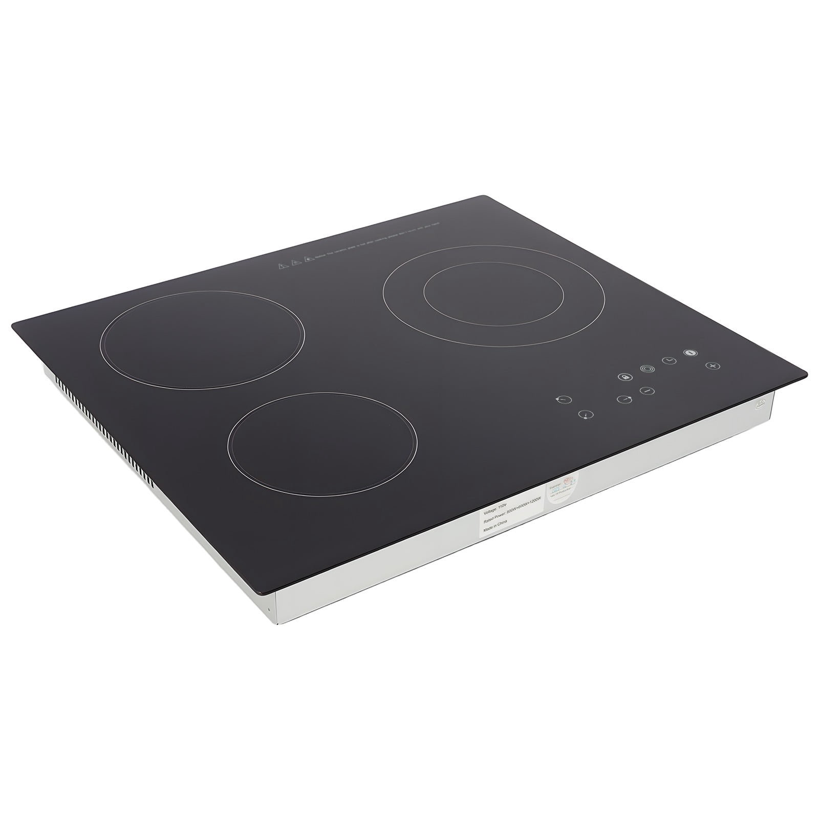 ToppiJoy 2600W Electric Cooktop, Electric Stove Top with LED Display, 110V Intelligent Control Built-in Cooktop for Kitchens (3 Burners)