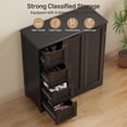 thumbnail image 6 of Kitchen Pantry Storage Cabinet with 4 Drawers & Doors, Floor Storage Cabinet with Adjustable Shelf & Anti-Tip Hardware, Buffet Sideboard Coffee Bar Cabinet for Kitchen, Bathroom, Living Room, Black, 6 of 9
