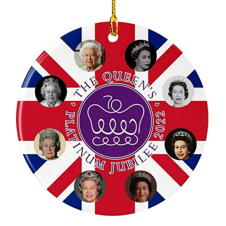 

Julam Queen Elizabeth II Platinum Jubilee Pendant | 1952-2022 Her Majesty Queen Wooden Hanging Ornament | Party Favor Decor for Queen s Jubilee Memorial Remembrance
