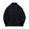 thumbnail image 1 of Chandail pour Hommes Chandails à Col Rond pour Hommes, Cardigan à Col Montant à Manches Longues Uni pour Hommes Chemise en Lin Haut, 1 of 5