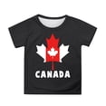 thumbnail image 1 of Gyexs Chandail Canada Enfants Col Rond Manches Courtes T-Shirts Graphiques 3d Garçons Filles T-Shirts Graphiques T-Shirts Mode Fille Noir 4-5 Ans, 1 of 4