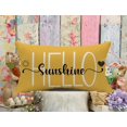 thumbnail image 5 of Hello Sunshine Pillow Cover Farmhouse Yellow Lumbar Pillow Cover Spring Summer Decorations Cushion Case for Sofa Couch Polyester Linen 12x20 Inches(Yellow,12''''x20''''), 5 of 6