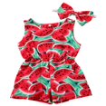 thumbnail image 1 of Sumemr Combinaison Sans Manches pour Fille Imprimé Fruits + Bandeau, 1 of 6