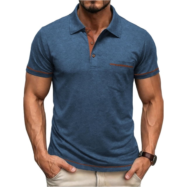 StSilkitty Men's Short Sleeve Golf Shirts Solid Color Casual Collared Tee Shirt Summer Beach Vacation Tops