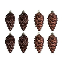 8Pcs Christmas Pinecone Glass Ornaments,Fall Hanging Pine Cone Painted Glass Ornaments,Glitter Glass Pinecone Christmas Ornament for Christmas Tree DIY Crafts Fall Holiday Decoration