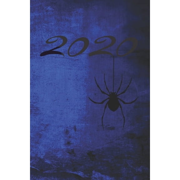 Grand Fantasy Designs : 2020 Kalligrafie Gothic Spinne blau - Monatsplaner 15,24 x 22,86 (Paperback)