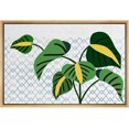 thumbnail image 3 of PixonSign Framed Canvas Print Wall Art Green and Yellow Philodendrons Nature Plants Photography Modern Art Contemporary Colorful Multicolor Ultra for Living Room, Bedroom, Office - 16"x24" Natural, 3 of 5