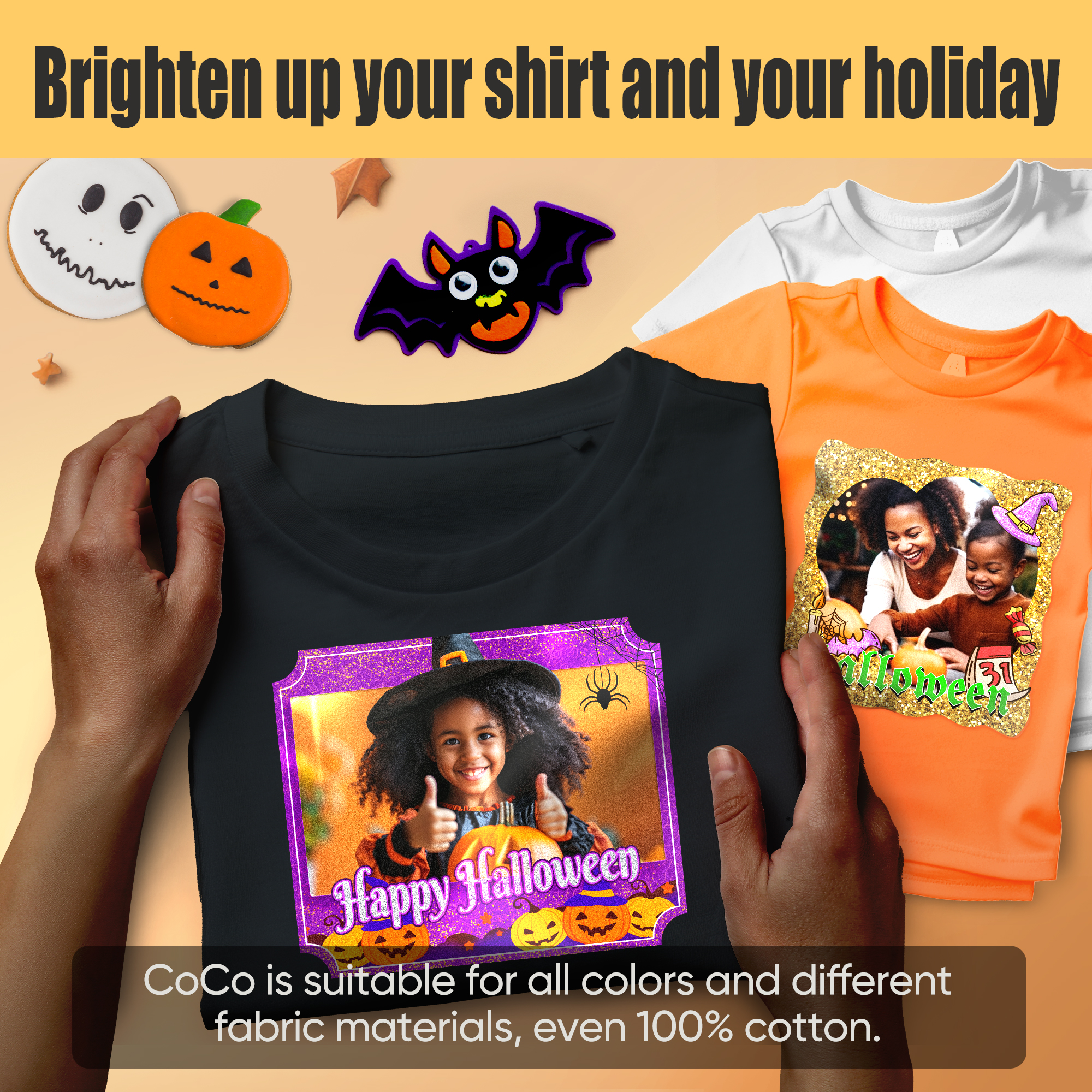 TransOurDream CoCo Tru-Sublimation HTV for Dark Fabric and Cotton 8.5x11"(Vivid Sublimation Paper 30 Sheets & CoCo Fabric Sublimatoin Vinyl 10 Sheets for Shirts/Bag/Hat/Pillow/Canvas)