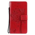 thumbnail image 2 of Allytech for iPhone 15 Case Wallet, Cute Cat Tree Embossed PU Leather Slim Fit Flip Folio Stand Cover for Girls Women Cards Slots Wallet Case Cover for Apple iPhone 15 - Red, 2 of 9