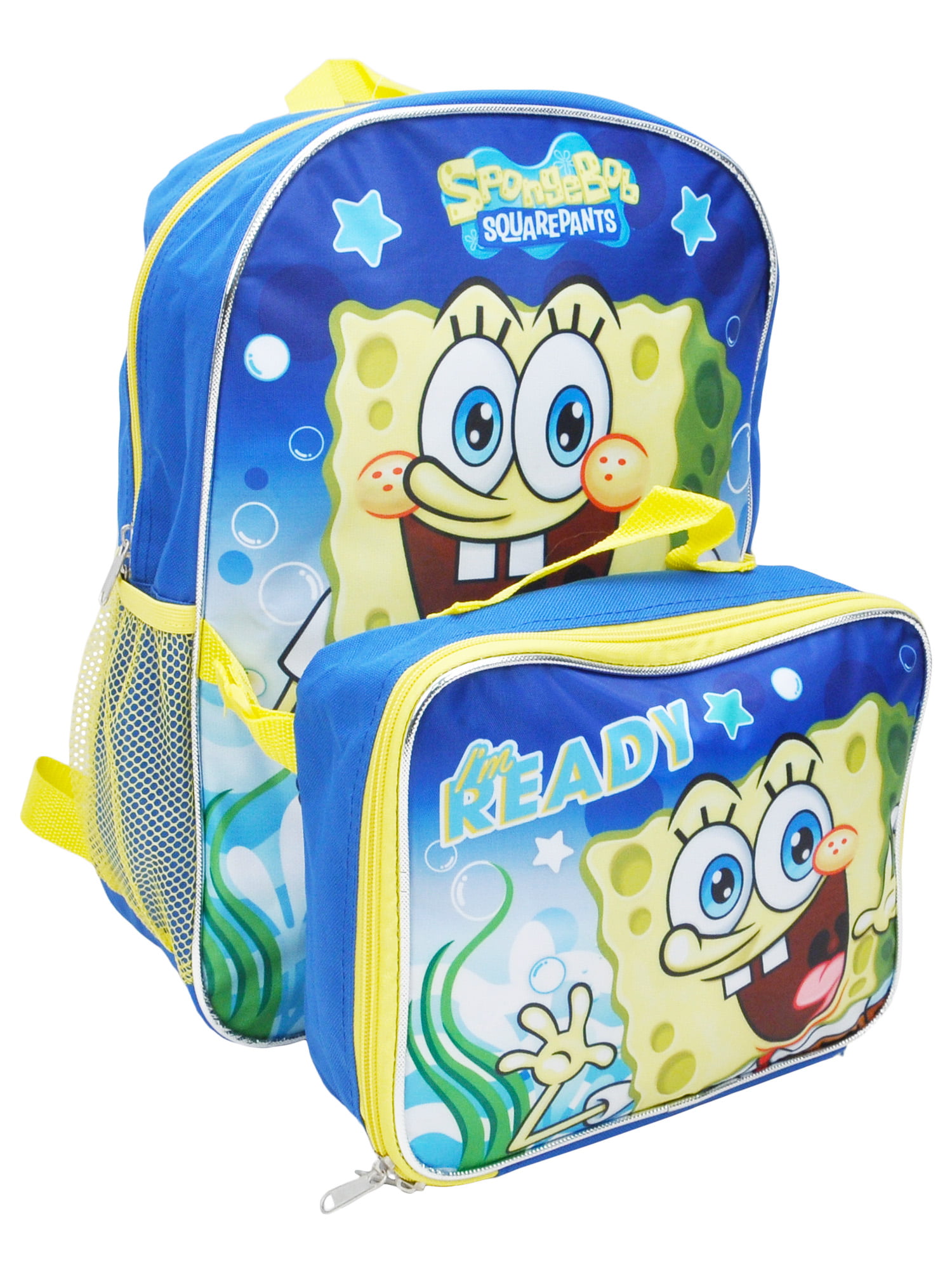 Boys Spongebob Squarepants Backpack 16&quot; & Detachable Lunch Bag - literacybasics.ca