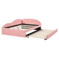 thumbnail image 4 of Euroco Full Size PU Upholstery Daybed, Tufted Sofa Bed with Trundle for Kids Teens Bedroom, Pink, 4 of 13