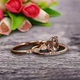 thumbnail image 6 of 2.25 Carat 6mm Princess Cut Morganite 10k Rose Gold Wedding Set Engagement Ring Art Deco Stacking Matching Wedding Band, 6 of 6