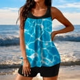 thumbnail image 3 of Ohufall Women Tankini Set Two Piece Padded Bathing Suits Swimsuit Ruched Tankini Top with Swim Shorts 2pcs Swimwear Modest Bathing Suit Ladies Swimsuits for Women, 3 of 5