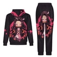 thumbnail image 2 of Demon Slayer Unisex Adult Sweatsuits Hoodie & Sweatpants Long Sleeve Hooded Sweatshirt Matching Joggers Tracksuit Sets XS, 2 of 9