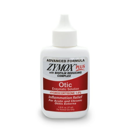 ZYMOX Advanced Formula Otic Plus Enzymatic Ear Solution for Dogs and Cats with 1% Hydrocortisone, 1.25oz