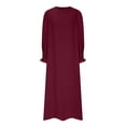thumbnail image 6 of Women's Long Sleeve Maxi Dress, Casual Modest Dress with Round Neck and Relaxed Fit for Daily Wear, 6 of 6