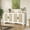 Contrast color, variant on Natural Rattan TV Stand for TVs Up to 70" with Storage Cabinets - Boho Farmhouse Media Console for Living Room