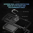 thumbnail image 7 of ChicShell Rugged Case for Samsung Galaxy Z Flip 6, Military Grade Protection Shockproof with Metal Rotatable Ring Stand Support Magnetic Car Mount Holder Fashion Case for Galaxy Z Flip 6, A-Black, 7 of 7