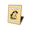 thumbnail image 4 of Running from Your Problems Novelty Sign, Metal Wall Decor - 10x14 inches, 4 of 4