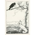 thumbnail image 2 of Arthur Rackham 18x24 Black Ornate Framed Double Matted Museum Art Print Titled: The Fox and the Crow (1912), 2 of 5