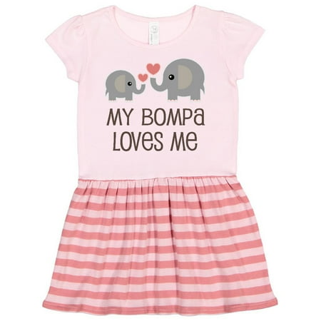 

Inktastic My Bompa Loves Me Elephant Gift Toddler Girl Dress