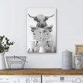thumbnail image 2 of Wall26 Canvas Print Wall Art Funny Cow On Toilet Landscape Animals Photography Realism Modern Art Decora Multicolor Creative Artwork Unframed for Bathroom - 32"x48", 2 of 5