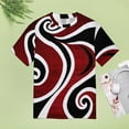 thumbnail image 4 of Red Swirls Abstract Art Women's T-Shirt Short Sleeve T Shirts Tops Tee Ladies Loose T, 4 of 6