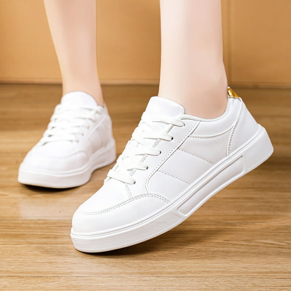 WILLBEST Women Sneakers Clearance Womens Shoes Tenis Women Sports Shoes Fashionable Solid Color Minimalist New Pattern Flat Bottomed Comfortable Lightweight Lace Up Casual Shoes