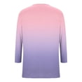 thumbnail image 6 of Womens Fall Clothes, 3/4 Sleeve Shirts for Women Fashion Loose Fit Ombre Tie Dye V Neck T-Shirts, 6 of 6