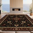 thumbnail image 2 of Design&I 6'x9' Ultra Soft Area Rug, Black and Burgundy Floral Elegance Intricate Flower Motif with Ornate Borders Fluffy Washable Non Shedding for Guest Room Bedroom Living Room, 2 of 7
