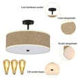 thumbnail image 4 of Miumaeov Mid Century Modern Ceiling Light Semi-Flush Mount Fixture ​Linen Chandelier for House Bedroom Hallway Living Room Bathroom Dining Kitchen, 4 of 13