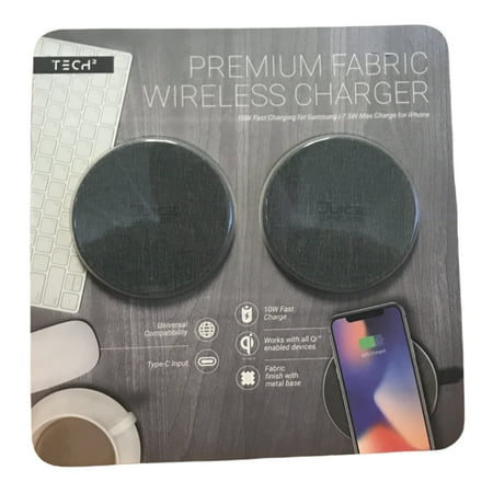UPC: 0851256008780 | Tech Squared 2-Pack Premium Fabric Wireless Charger Fast Wireless Charging Pad