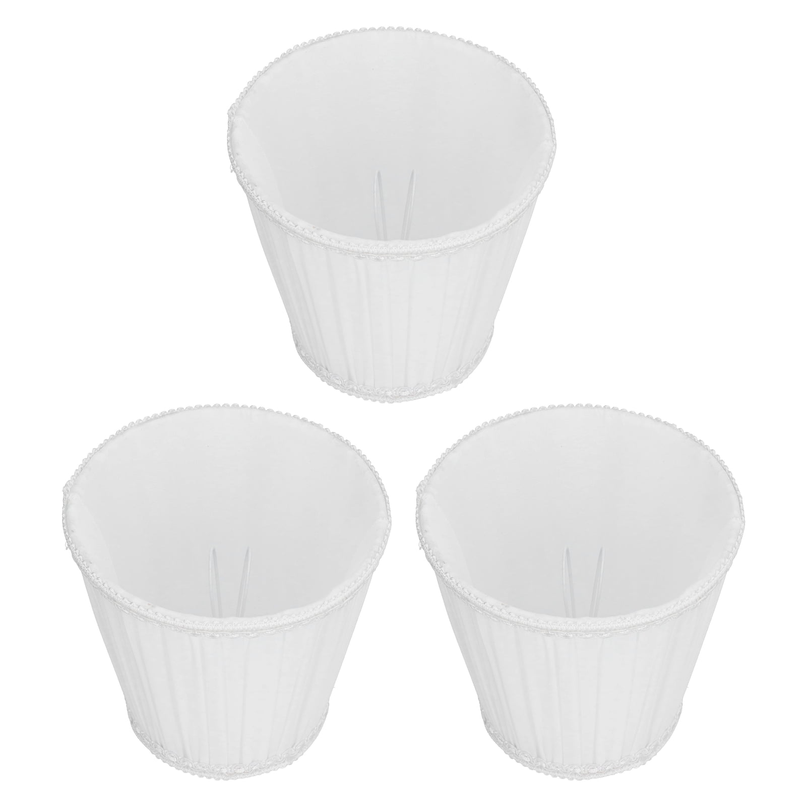 Sorven Lamp Accessory Fabric Lamp Cover, 3PCS Lampshade for Candle Chandelier for Hotel for Hall for Table Light for Bedroom for Study Room for Wall Lamp White